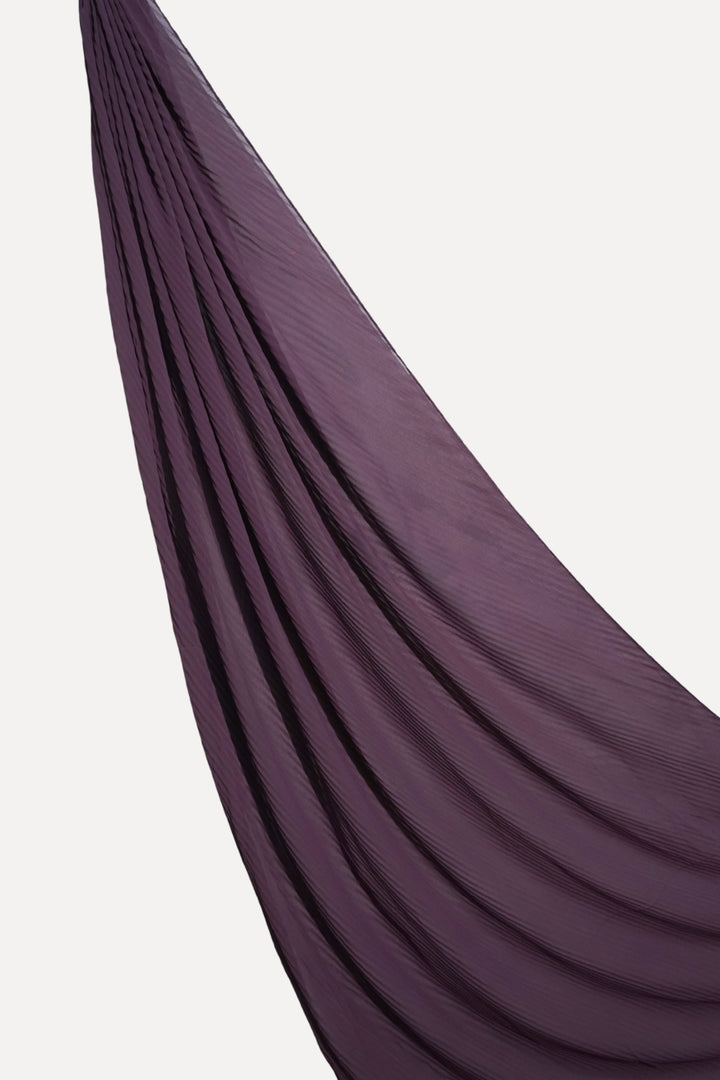 Crinkle Georgette Hijab - Eggplant