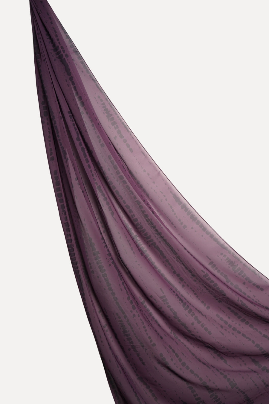 Tiedye Print Chiffon Hijab - Eggplant