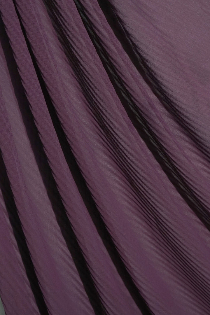 Crinkle Georgette Hijab - Eggplant
