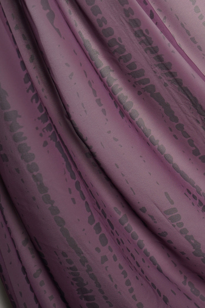 Tiedye Print Chiffon Hijab - Eggplant