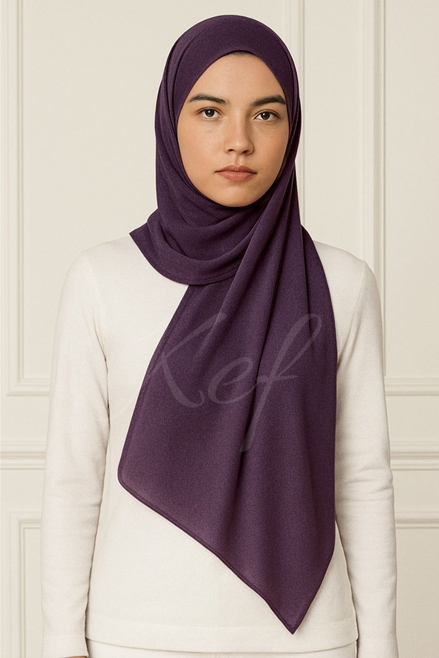Georgette Hijab - Eggplant
