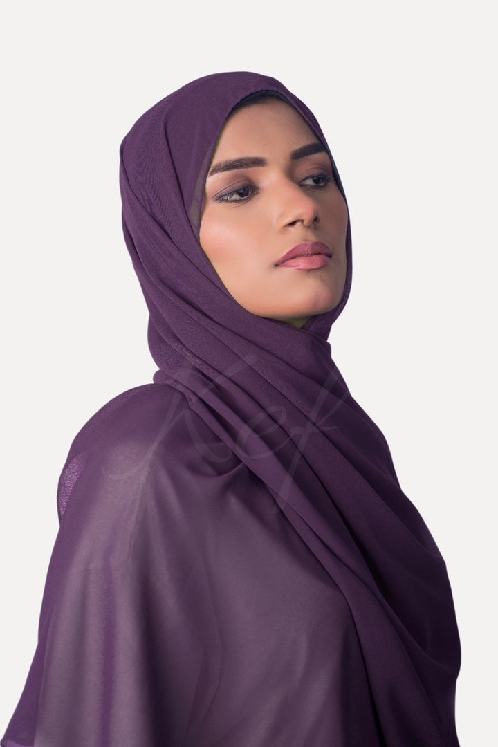 Georgette XL Hijab - Eggplant