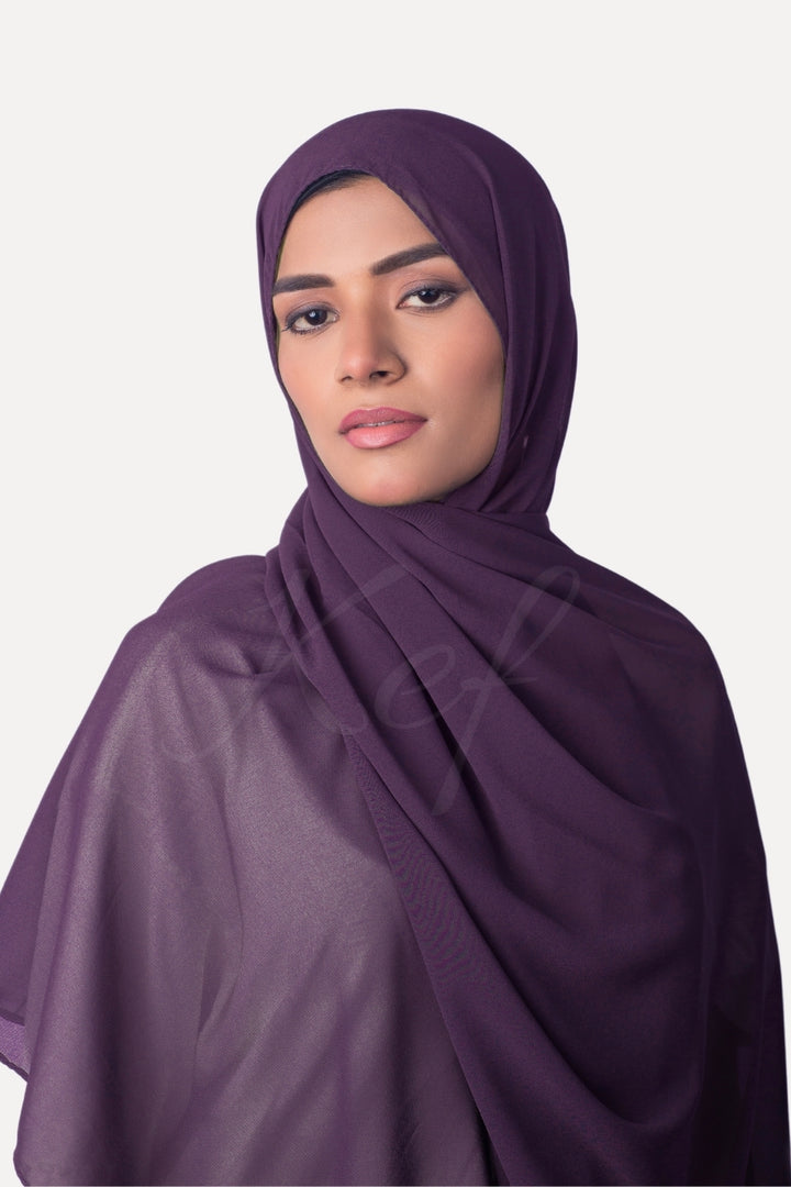 Georgette XL Hijab - Eggplant