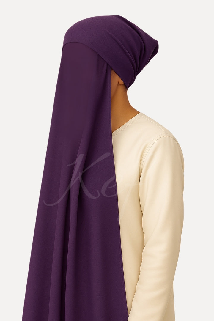 Instant Georgette with Cap - Eggplant