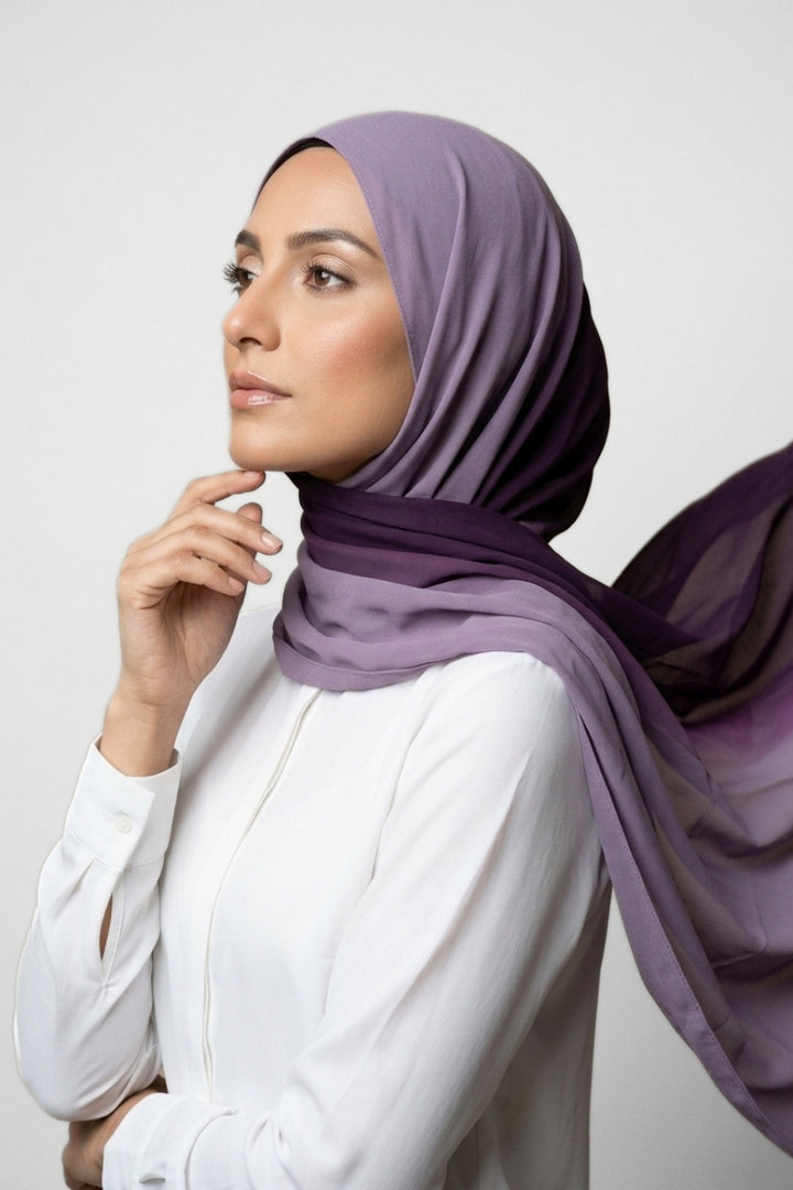 Ombre Georgette - Eggplant