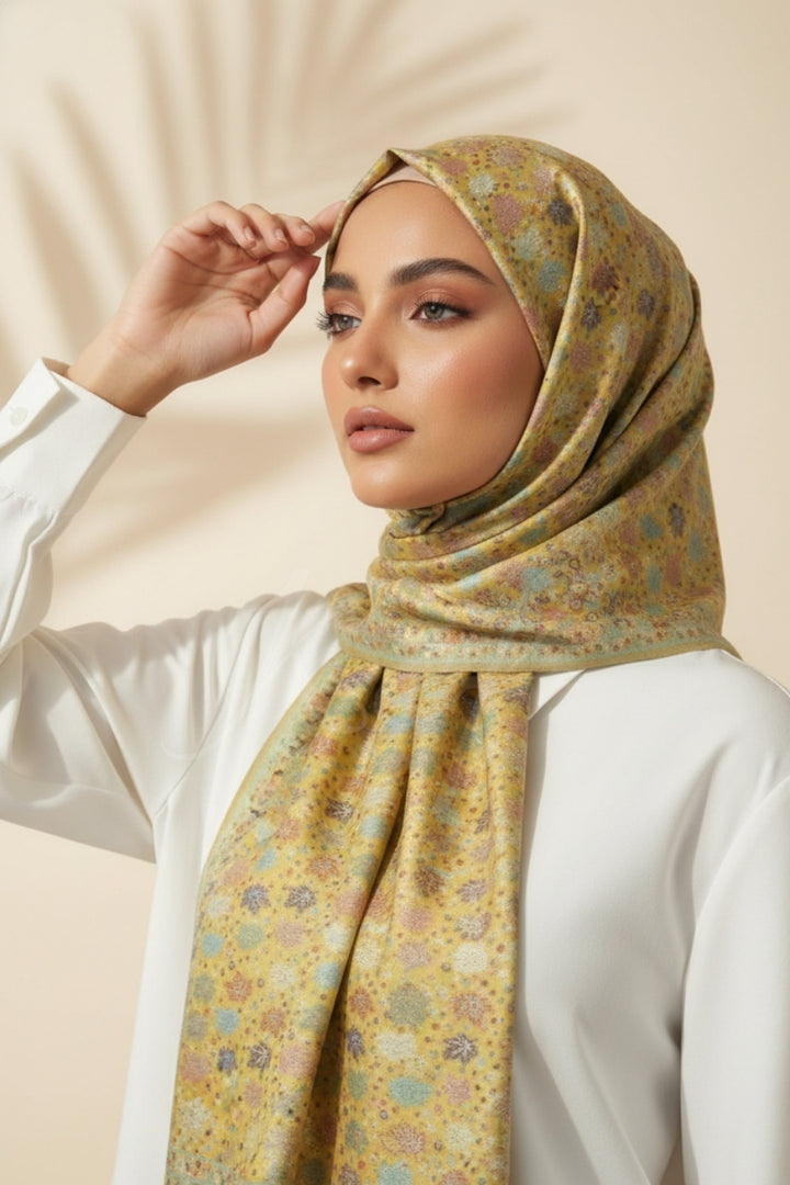 Printed Cashmere Classic Hijab - Ember Cascade