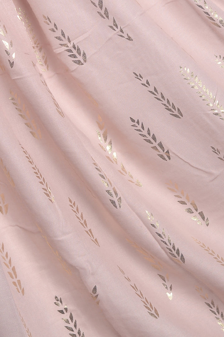 Golden Foil Lawn Hijab - Flamingo