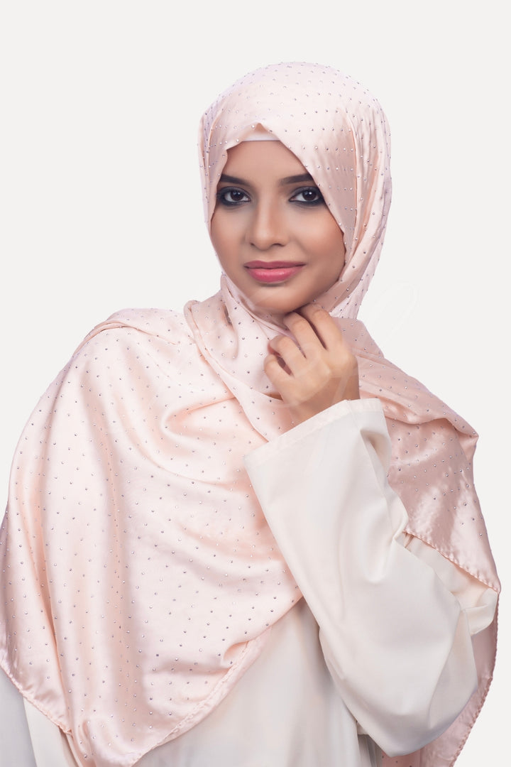Dapple Dot Silk Hijab - Flamingo