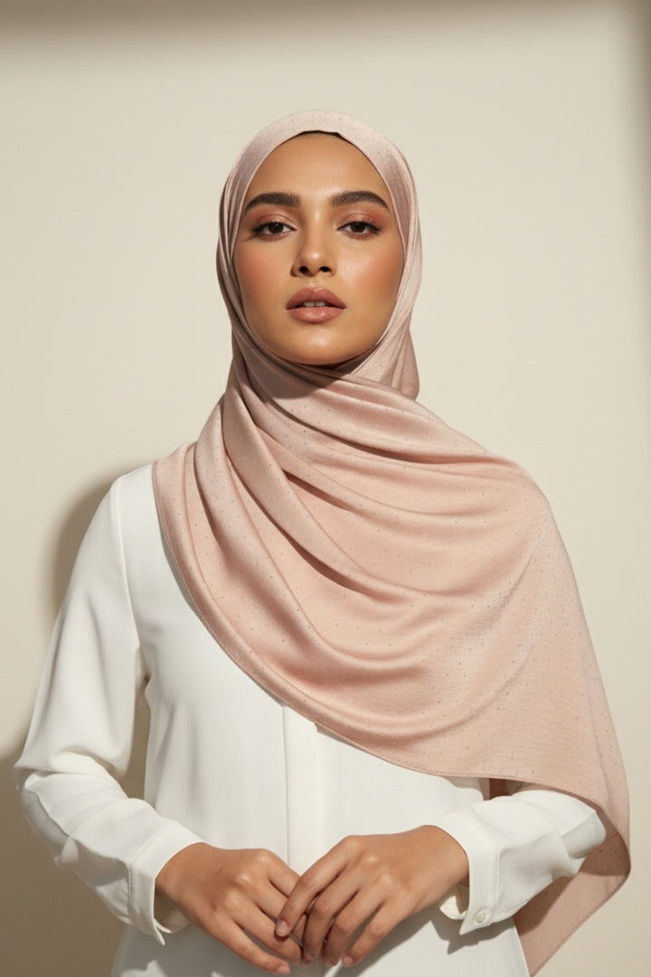 Dotted Matte Chiffon Hijab - Flamingo