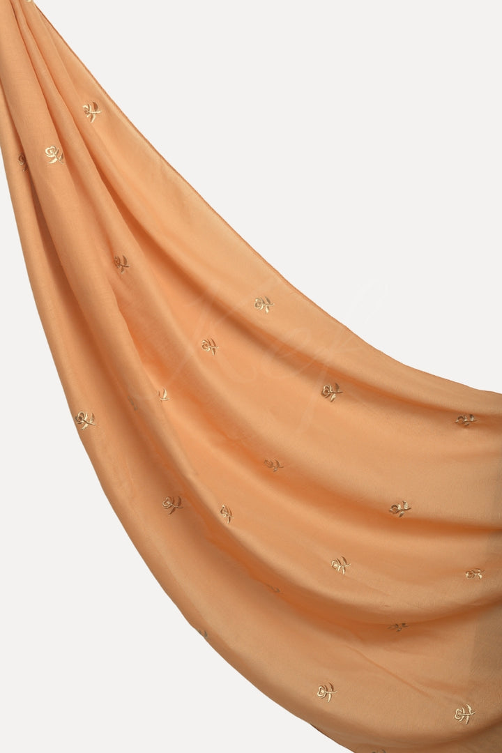 Floral Embroidery Lawn Hijab - Flax