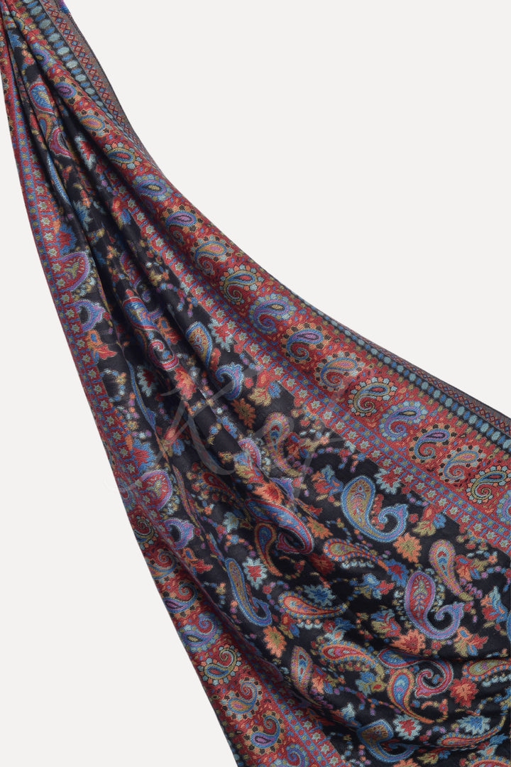 Printed Cashmere Hijab - Floral Black