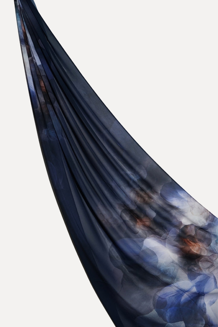 Floral Printed Chiffon Hijab - Floral Blue