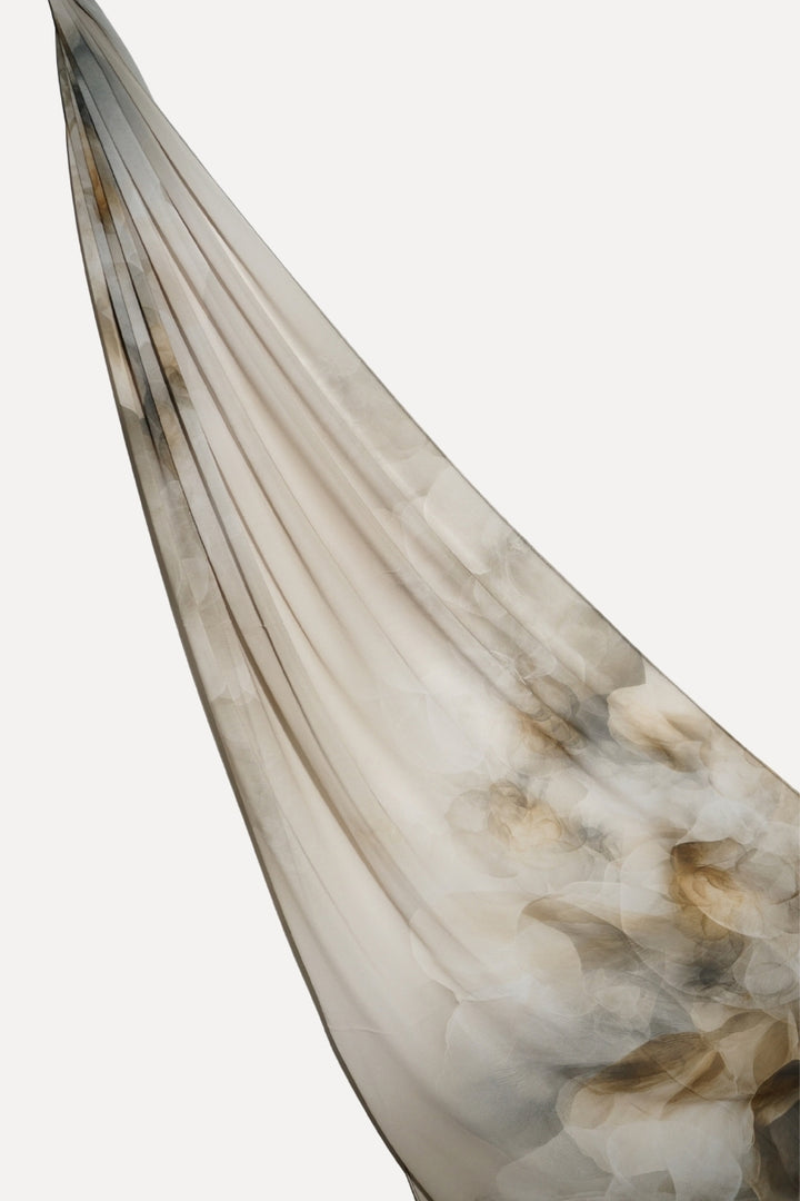 Floral Printed Chiffon Hijab - Floral Olive