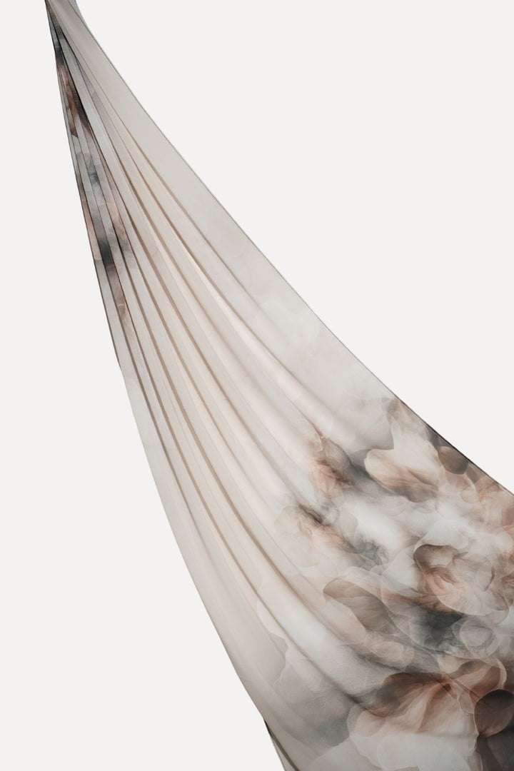 Floral Printed Chiffon Hijab - Floral Platinum