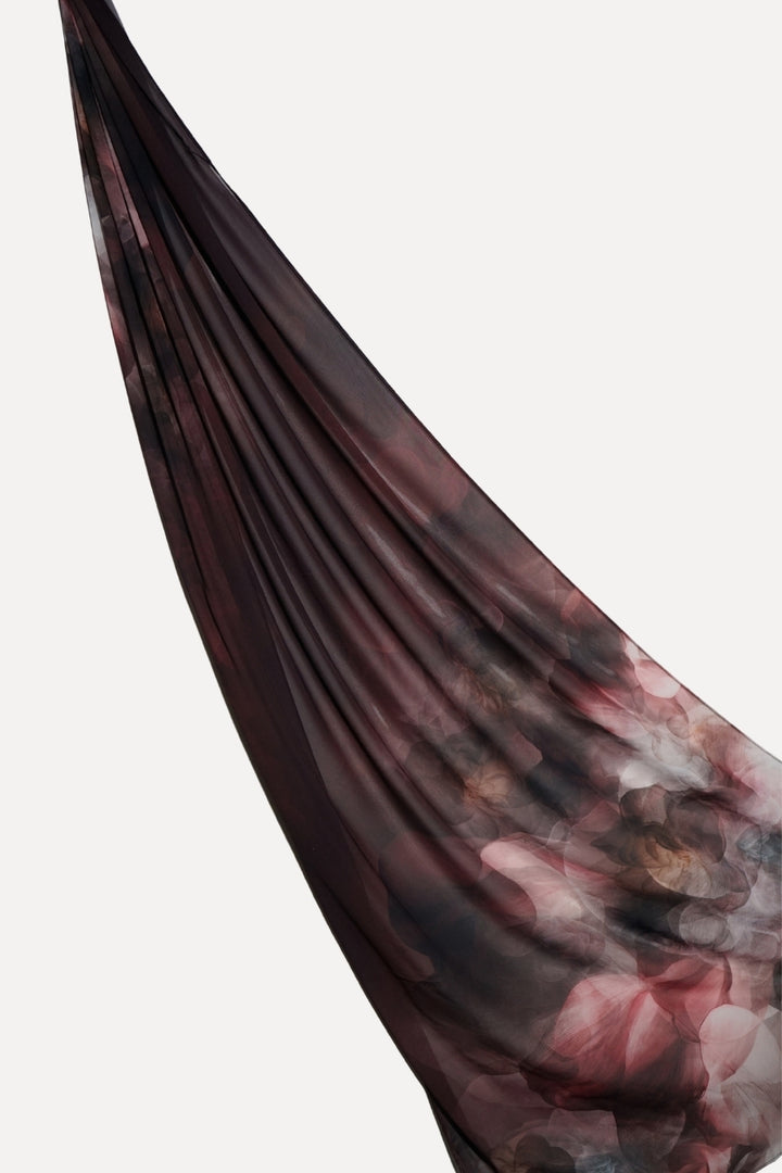 Floral Printed Chiffon Hijab - Floral Wine
