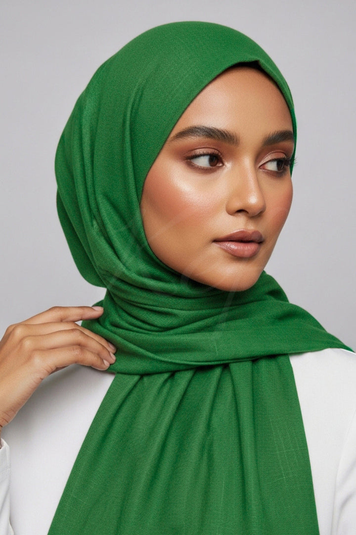 Turkish Lawn Hijab - Forest Green