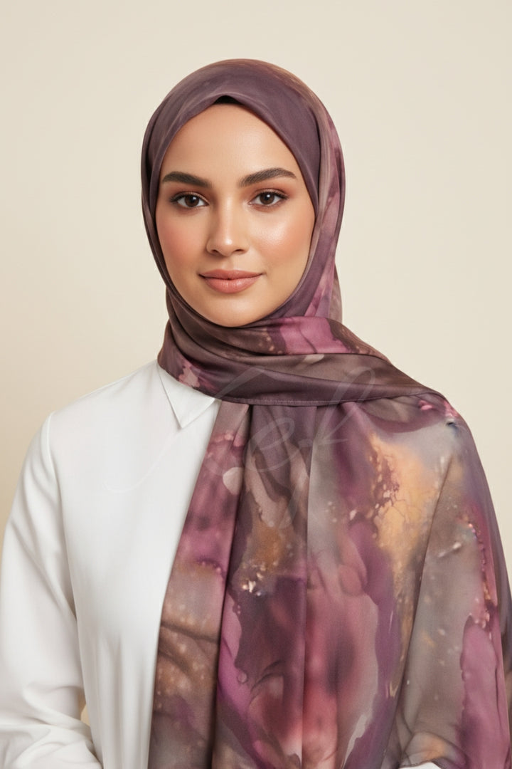 Printed Viscose Modal Hijab - Galaxy