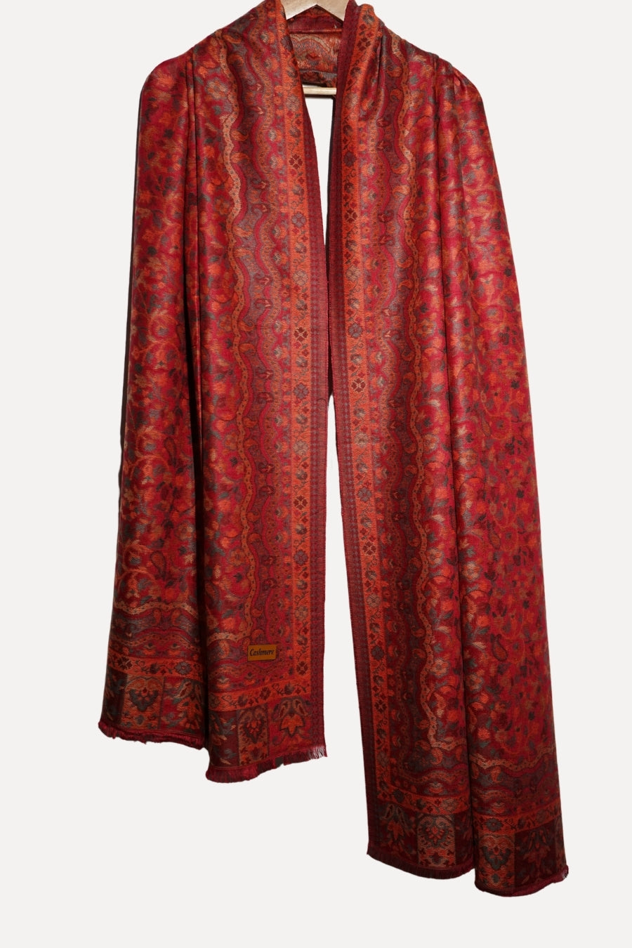 Printed Cashmere Shawl - Garnet