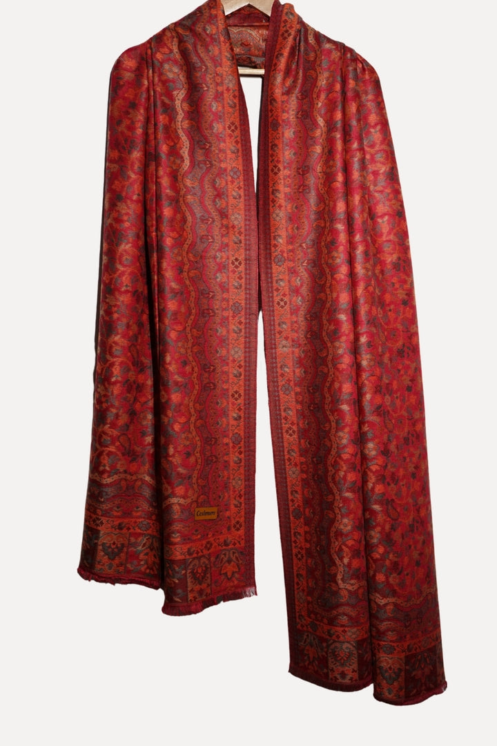 Printed Cashmere Shawl - Garnet