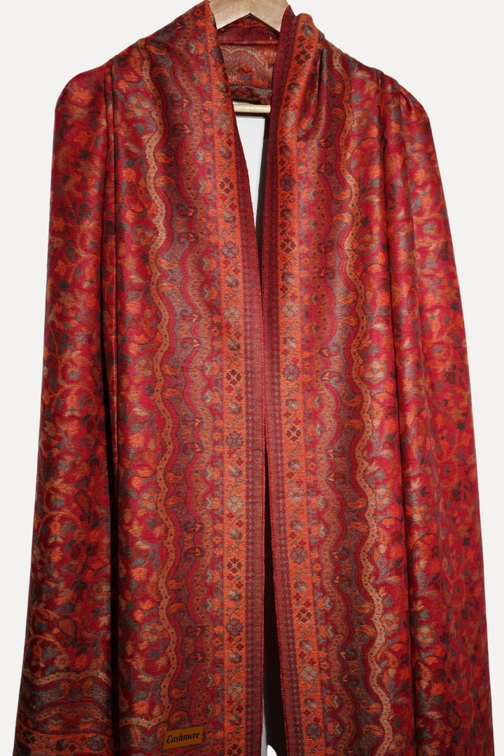 Printed Cashmere Shawl - Garnet
