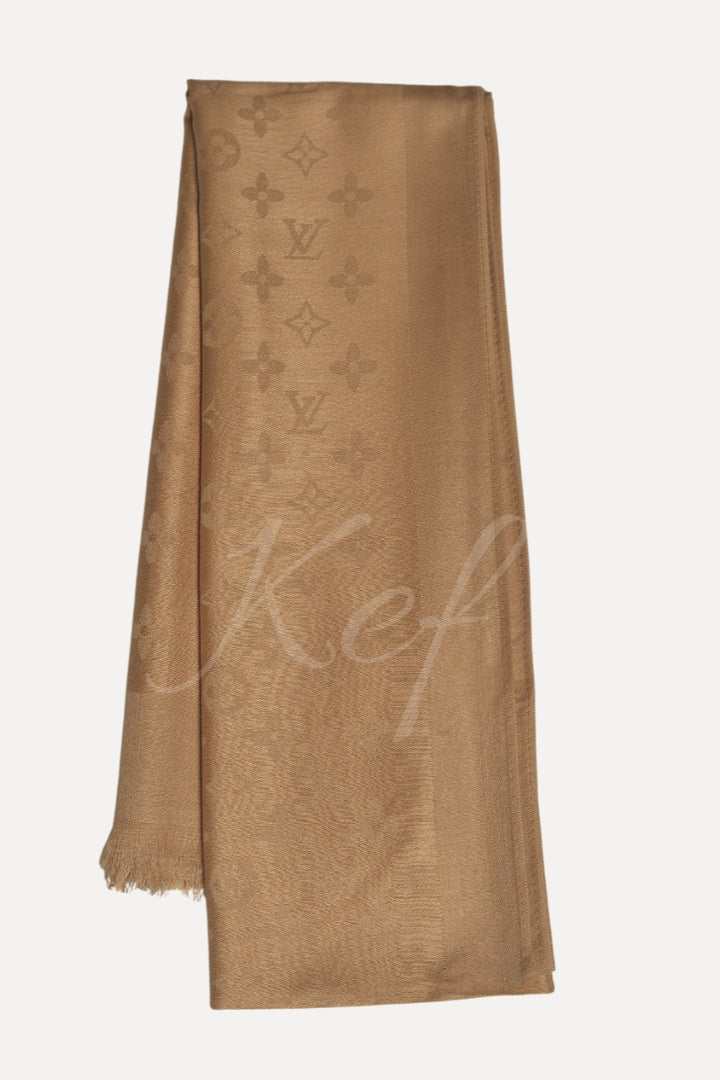 LV Cashmere Hijab -  Gold