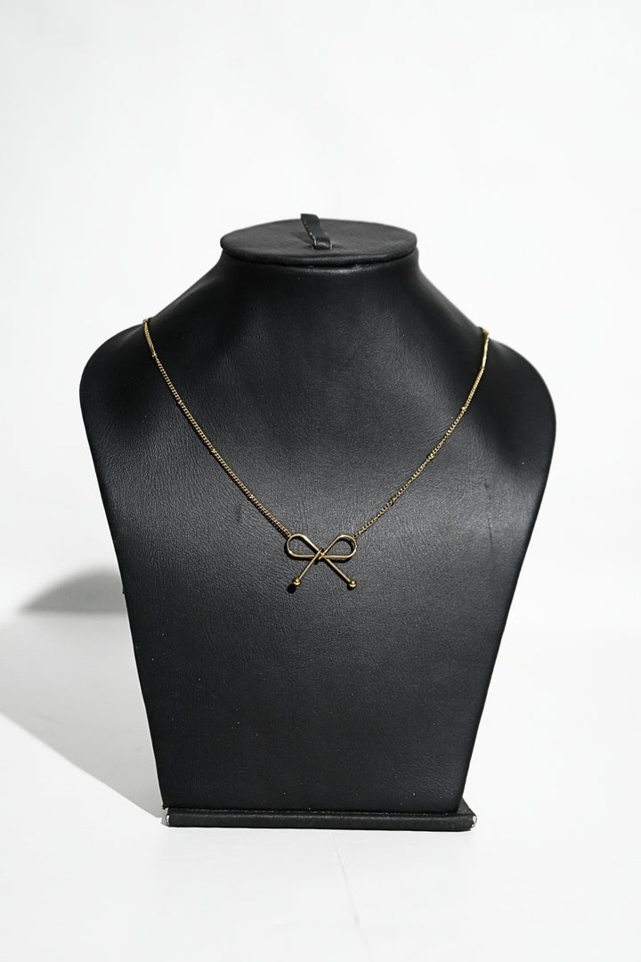 Necklace - Golden Bow