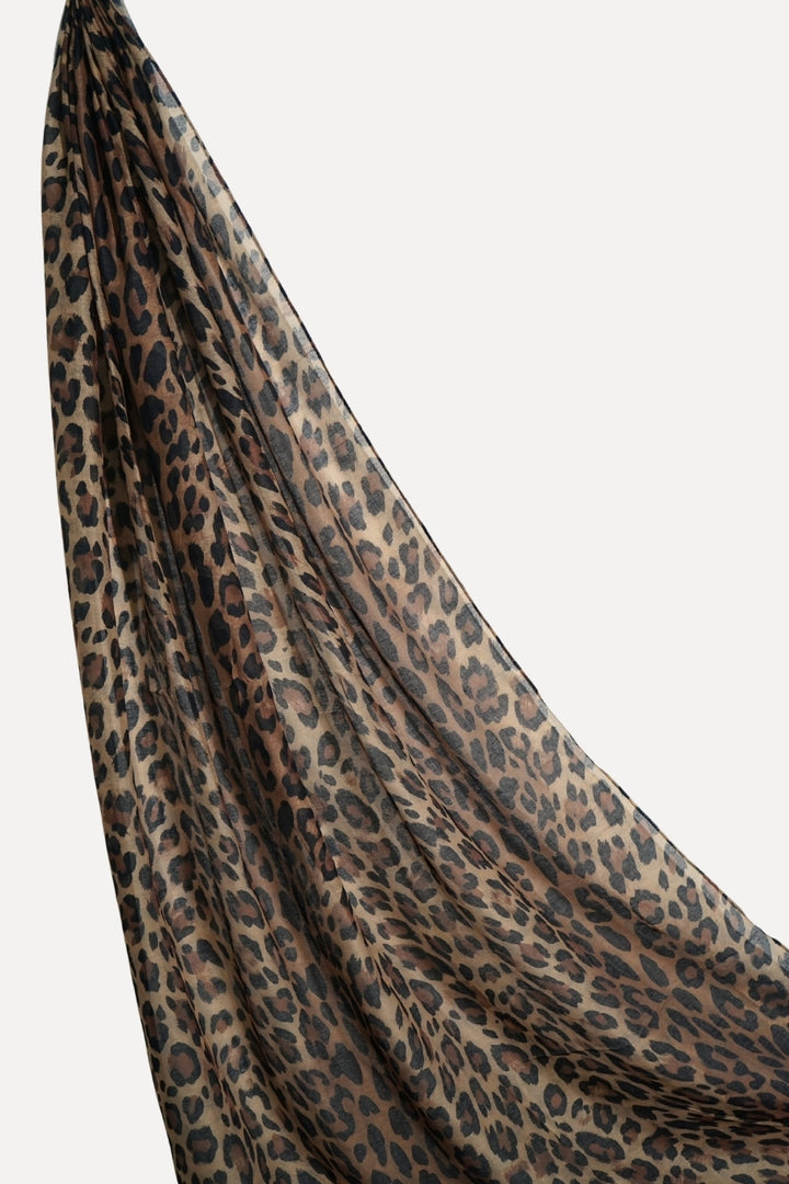 Printed Viscose Modal Hijab - Golden Leopard