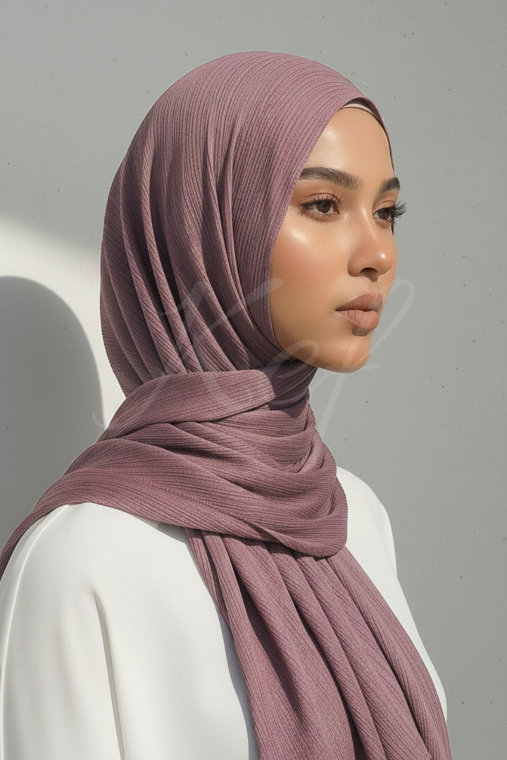 Crinkle Chiffon Hijab - Grape (Matte)