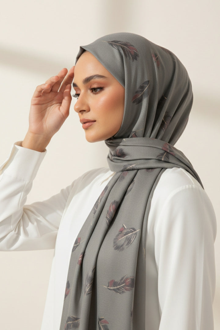 Bush Printed Lawn - Grey