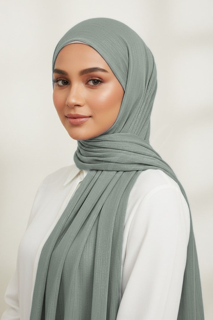 Metallic Chiffon - Steel Grey