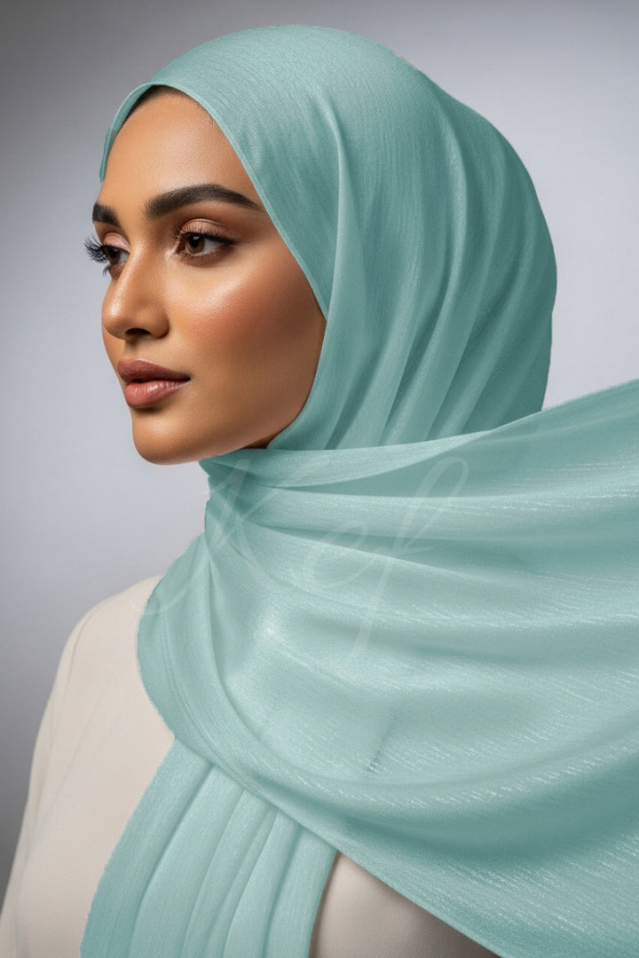 Luxe Chiffon Hijab - Ice Blue