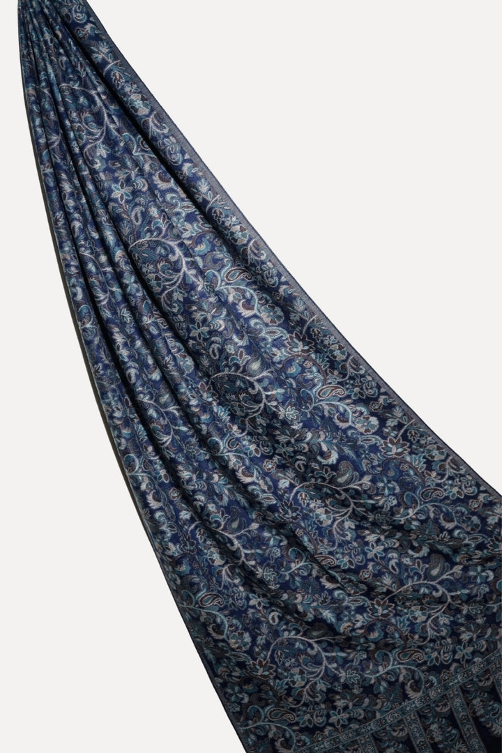 Printed Cashmere Dynasty Hijab - Indigo