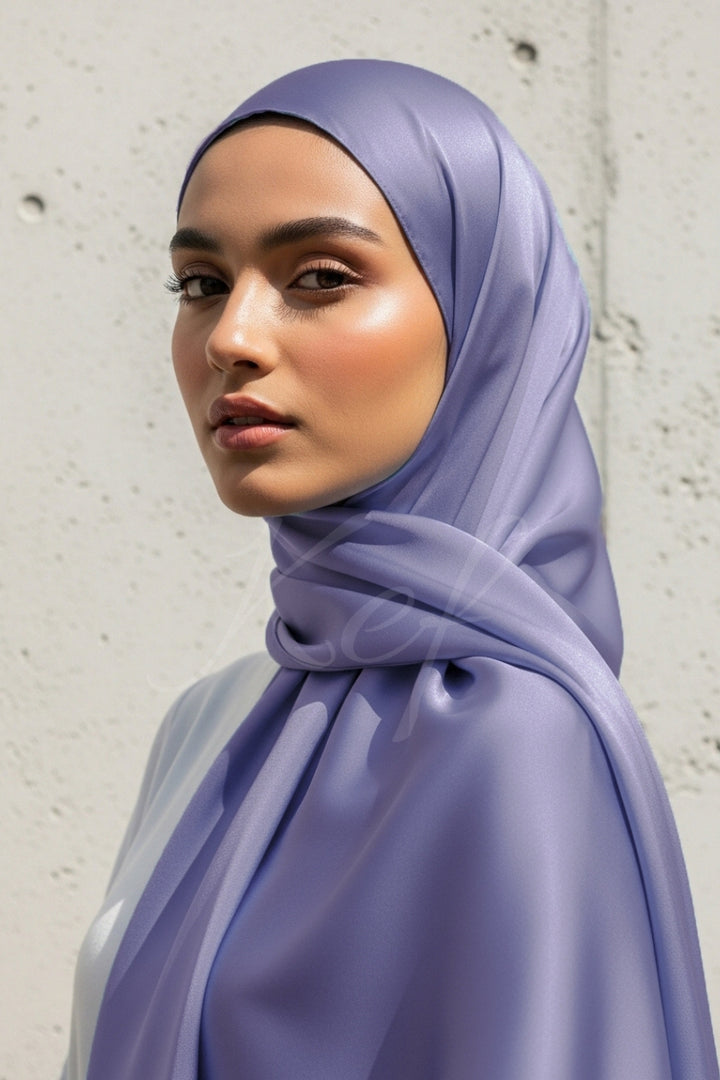 Plain Silk Hijab - Indigo