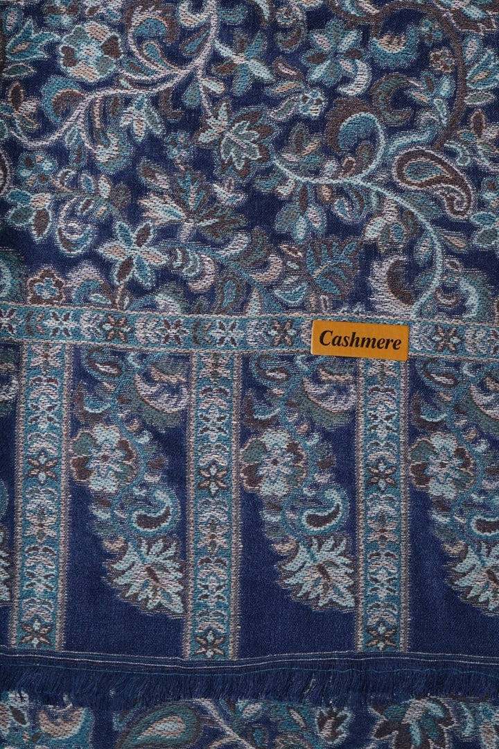 Printed Cashmere Dynasty Hijab - Indigo
