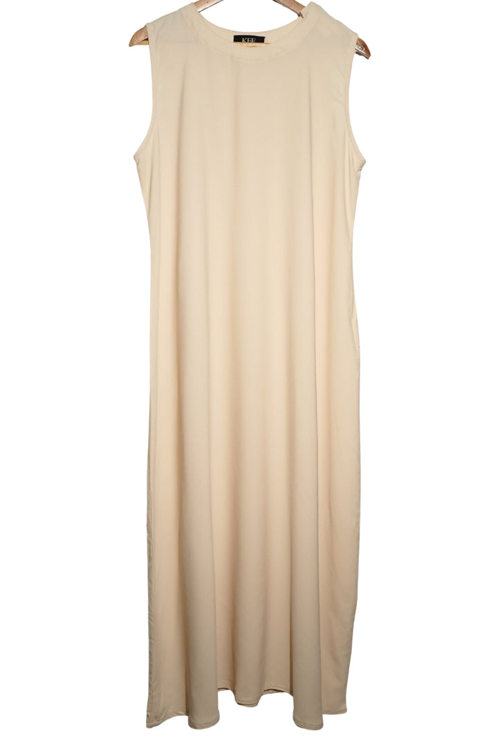 Abaya Inner Cream  ( Sleeveless )