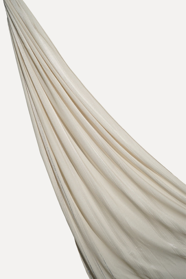 Stone Linear Jersey Hijab - Ivory