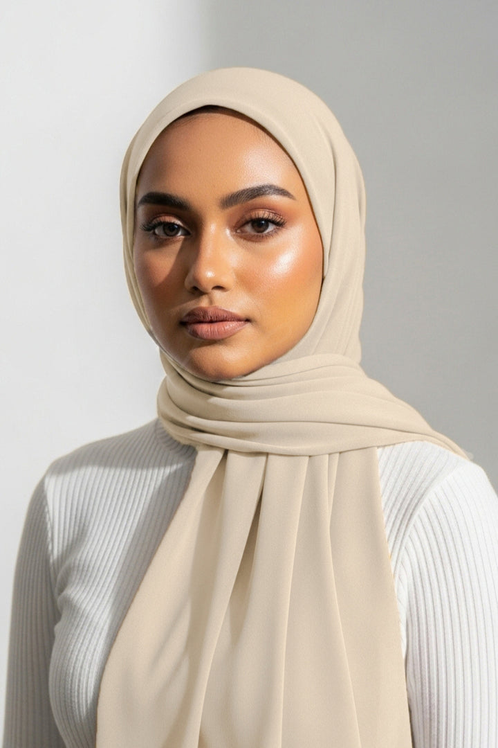 Georgette Hijab - Ivory