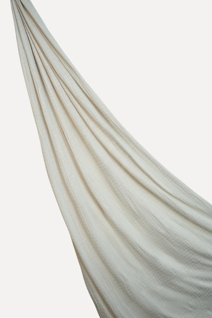 Checkered Jersey Hijab - Ivory