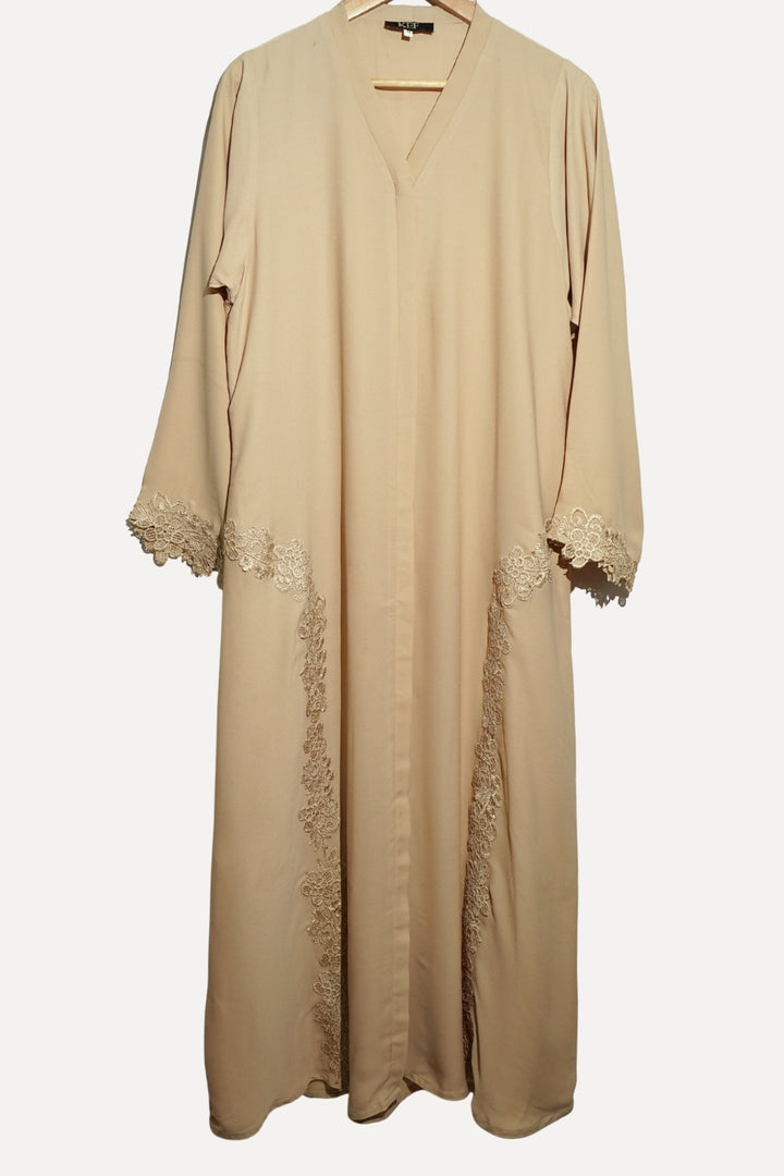 Beige Laced Abaya