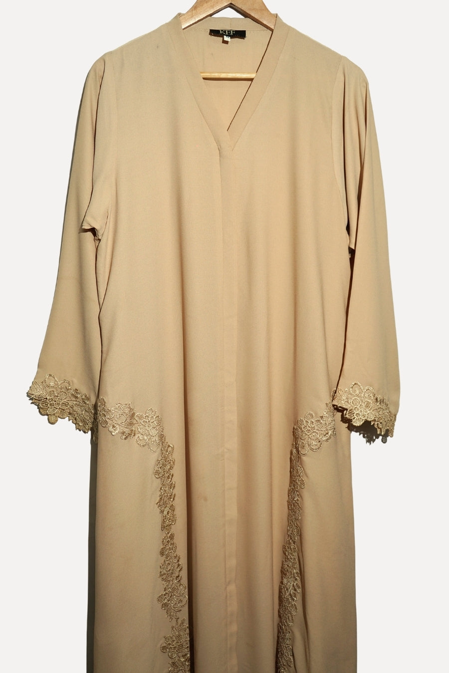 Beige Laced Abaya