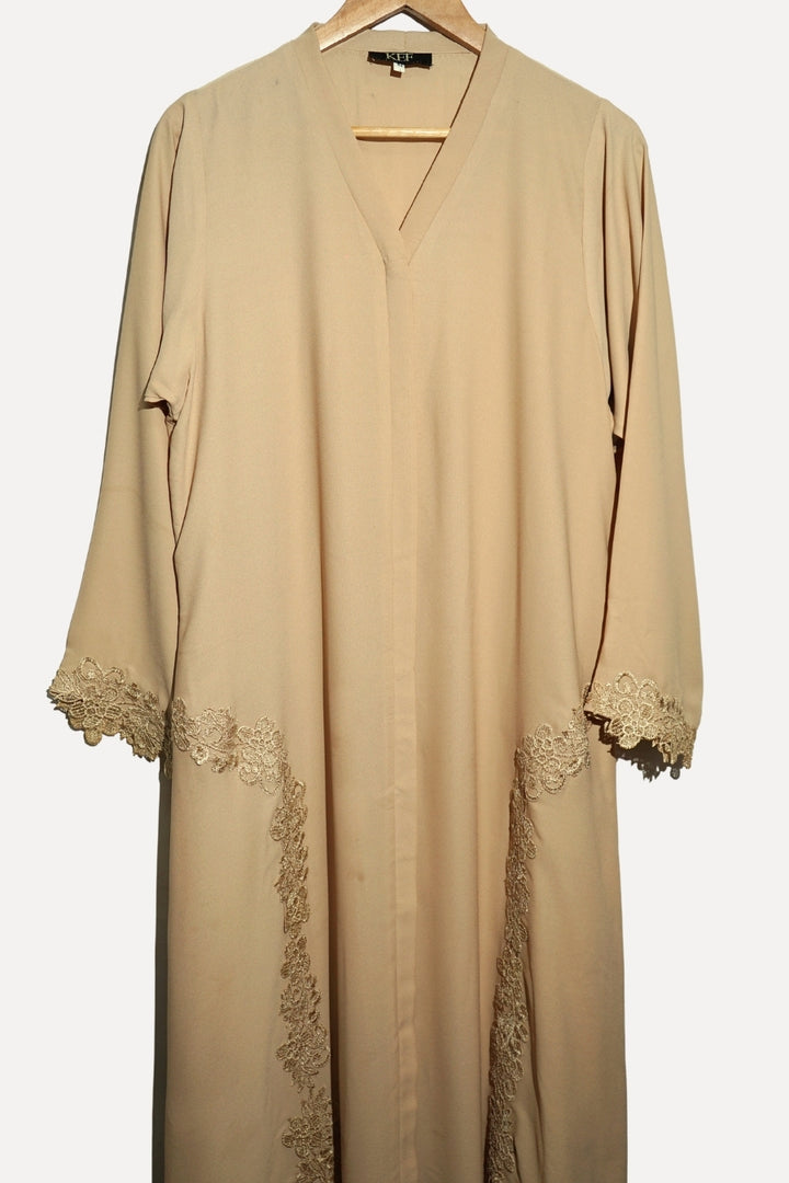 Beige Laced Abaya