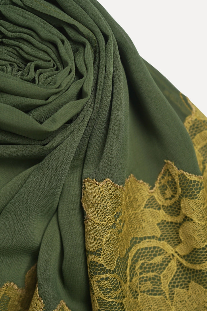 Chantilly Chiffon Hijab - Jungle Green