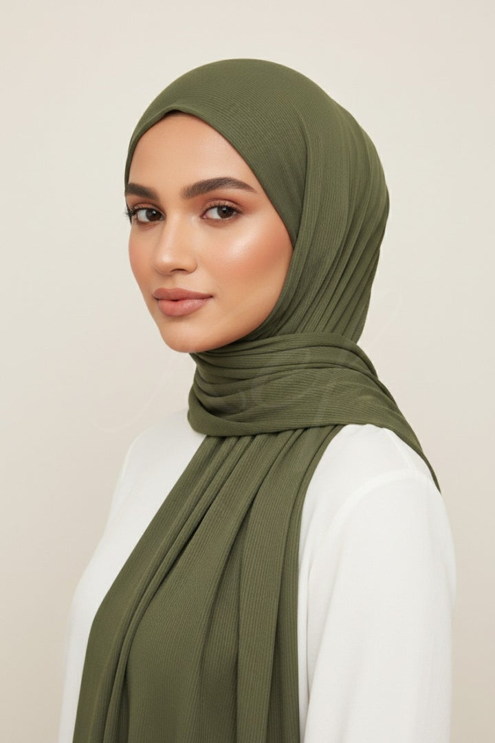 Bamboo Jersey Hijab - Jungle Green