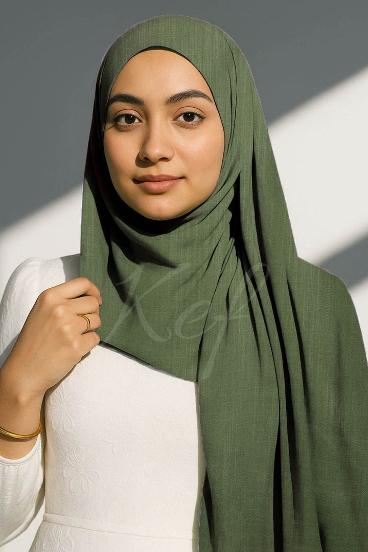 Turkish Lawn Hijab - Jungle Green