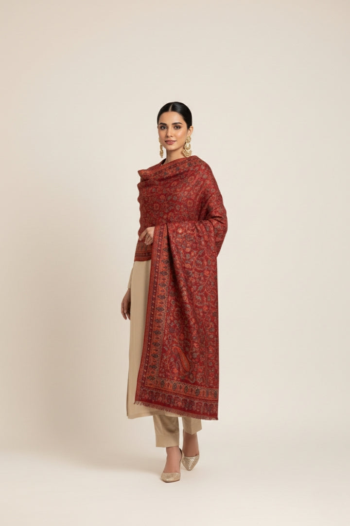 Printed Cashmere Shawl - Kashmira Aura