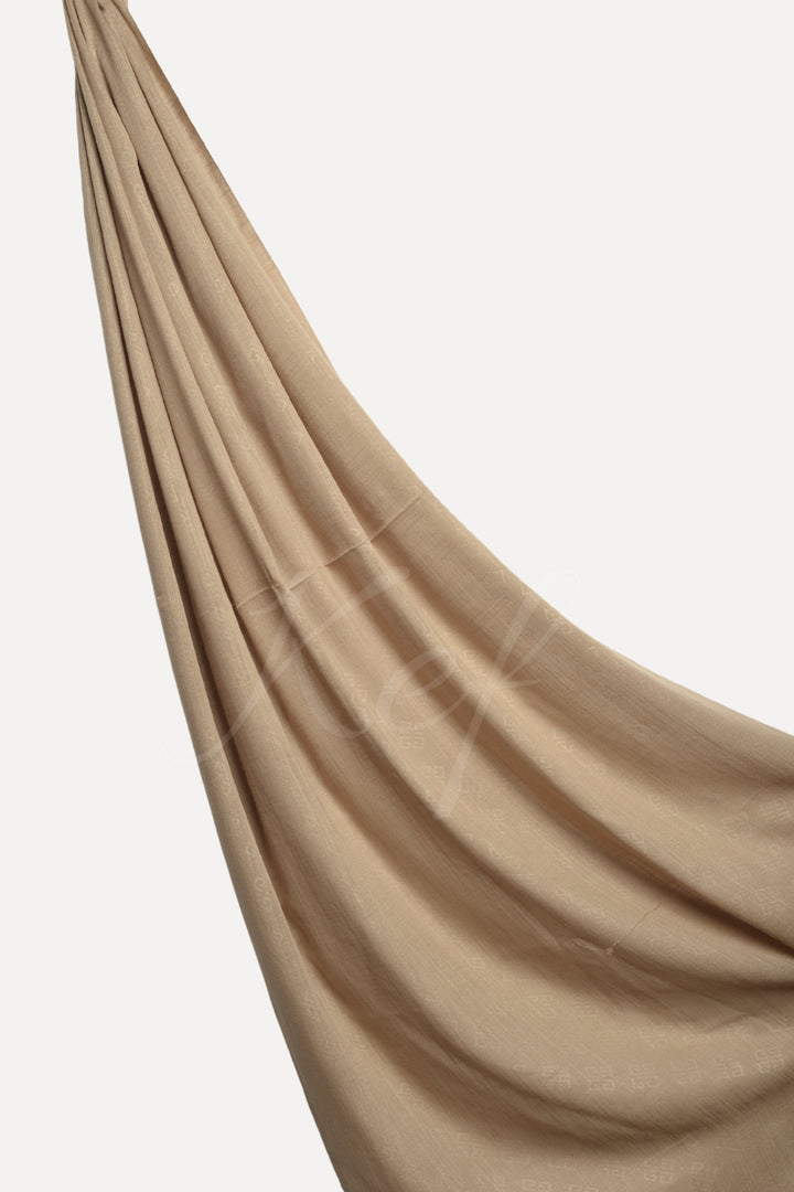 Monogram Turkish Lawn Hijab - Khaki