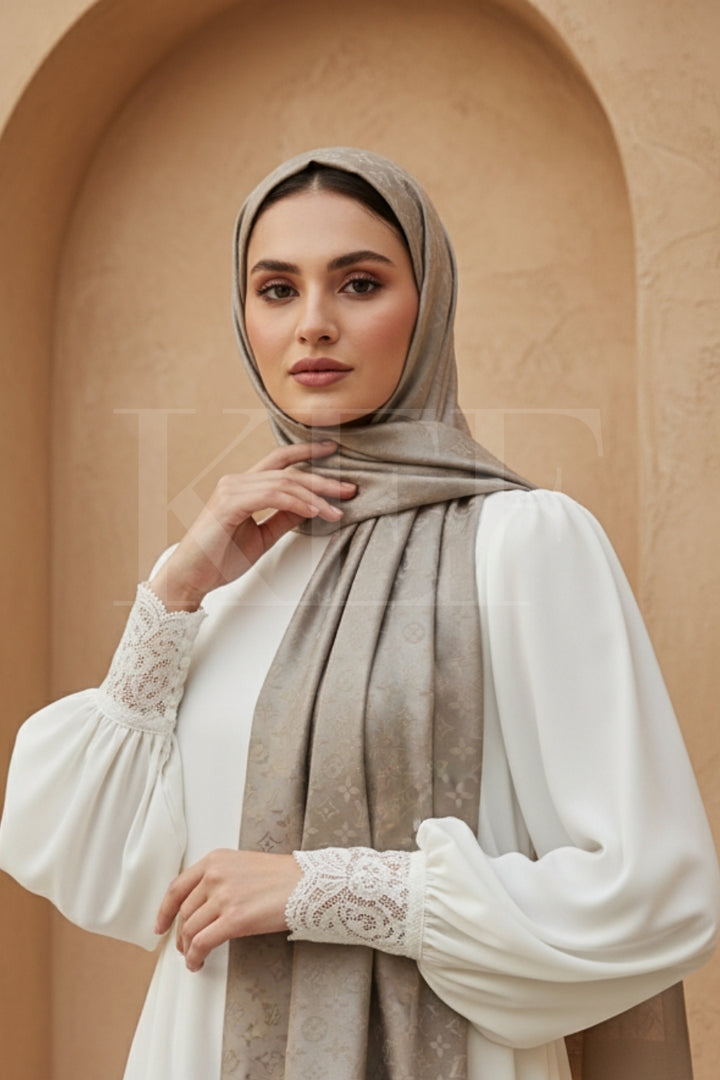 LV Cashmere Hijab -  Khaki