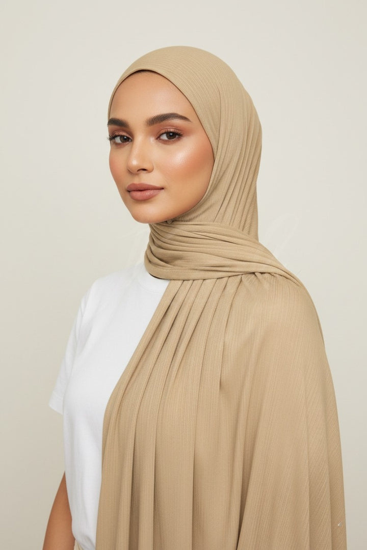 Bamboo Jersey Hijab - Khaki
