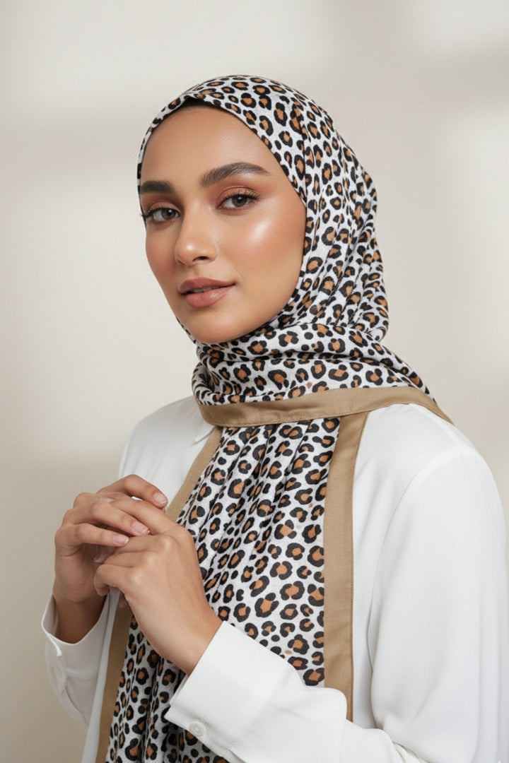 Printed Lawn Leopard - Khaki