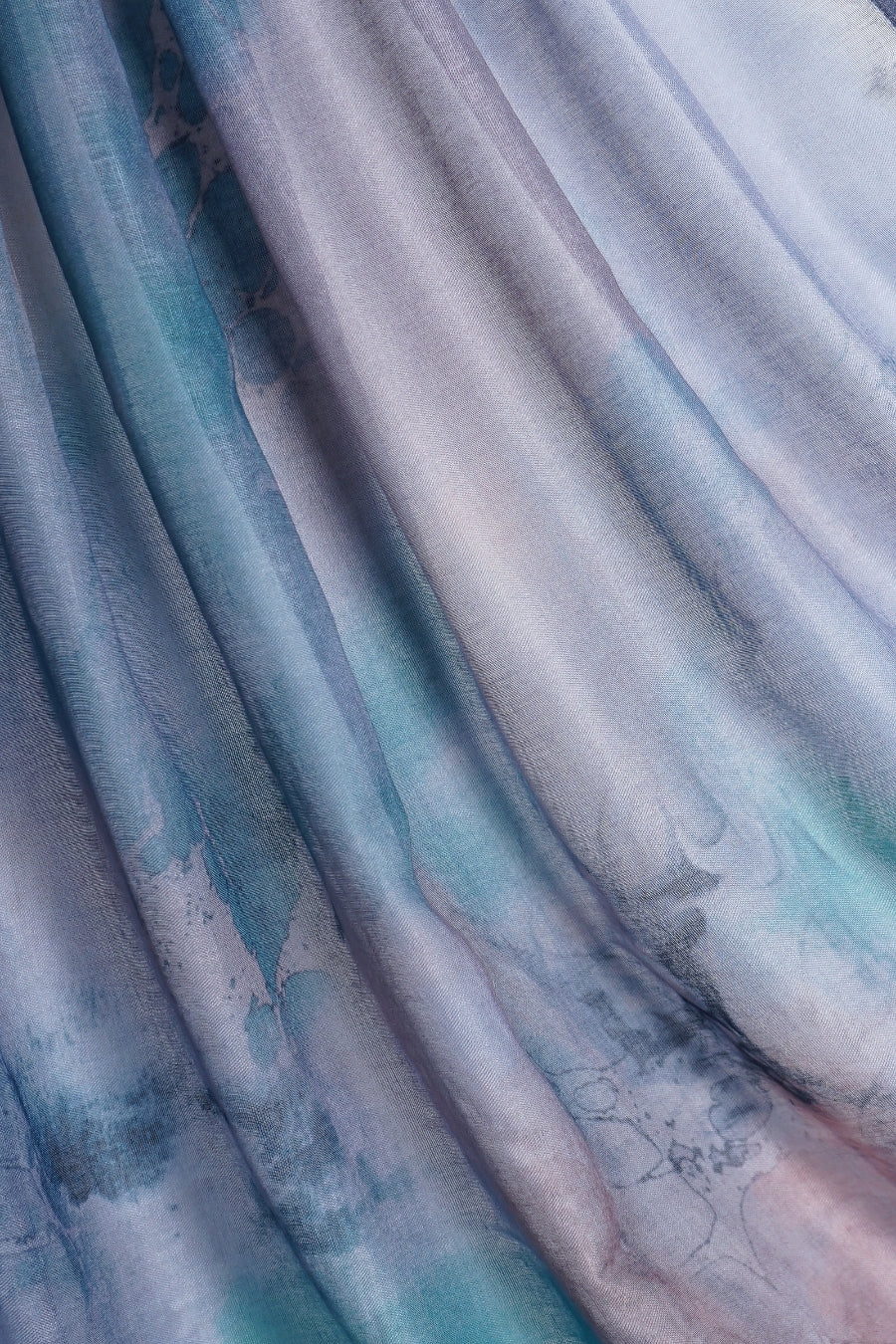 Printed Viscose Modal Hijab - Lake Blue